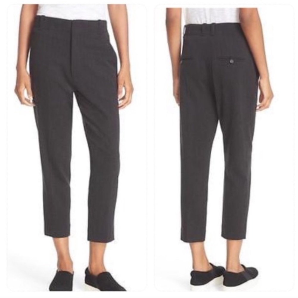 Vince Tapered Wool Leg Ankle Pants High Waist Gray Trousers Women's Size 6